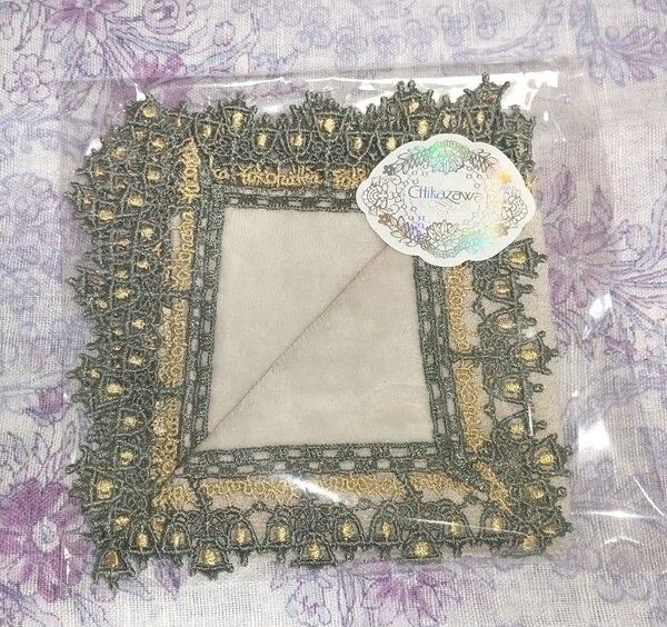 近沢レース ガス灯 グレー タオルハンカチ