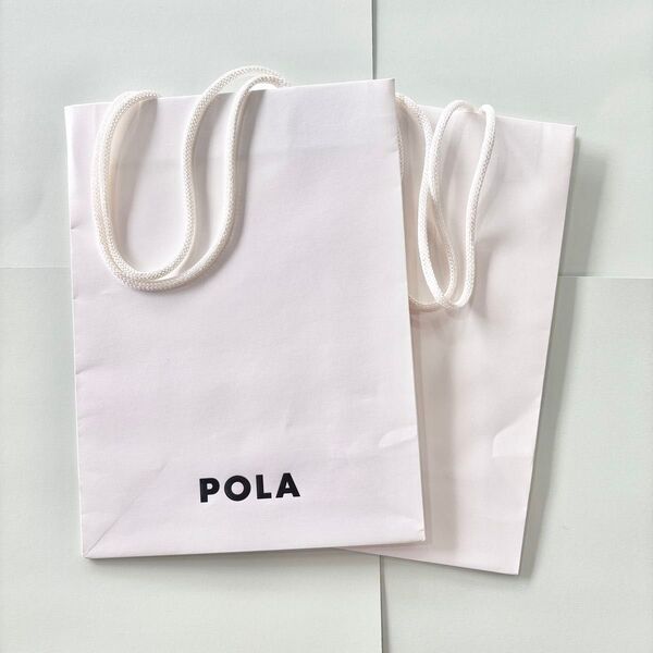 ■新品 未使用■POLA ポーラ 紙袋 ショッパー 2枚 ホワイト 白 27cm ショップ袋 ギフト ラッピング プレゼント エコ
