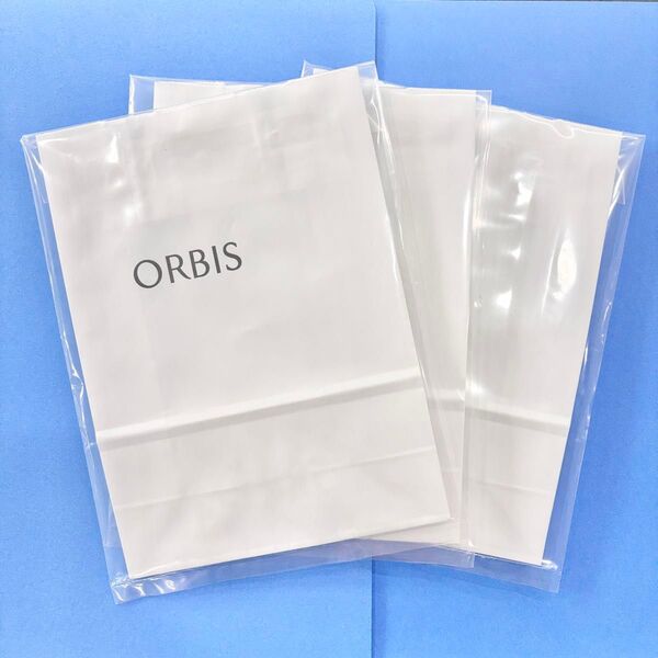 ■新品■ORBIS オルビス ショッパー 紙袋 3枚 ギフト プレゼント ショップ袋 白 ホワイト ギフト ラッピング