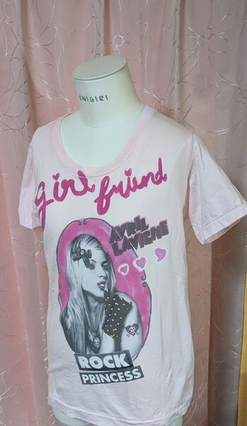 新品タグ付き♪Avril Lavigne Tシャツ ピンク ロック レディース Mサイズ 定価3900円
