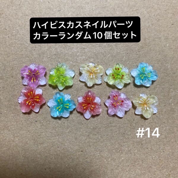 ハイビスカスネイルパーツ10個セット