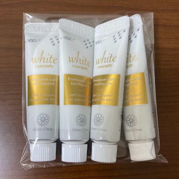GC ruscello white 歯磨き粉 プレミアムケア グリーンシトラス 10g×4個セット