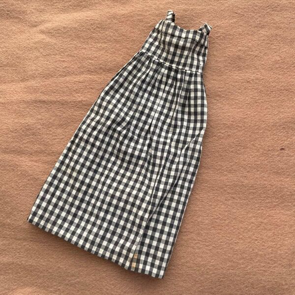 ブライス ネオブライス リカちゃん バービー ドール 服 コスチューム ワンピース ギンガムチェック ブラック ハンドメイド