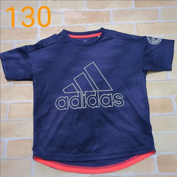 【adidas アディダス 】size 130 キッズ 男の子 美品 未使用 半袖Tシャツ 青 ブルー