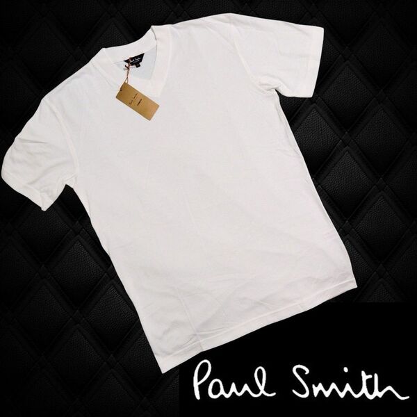 新品タグ付きPAUL SMITH COLLECTIONポールスミス コレクション カットソーVネック Tシャツ 半袖 無地