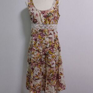 MAXMARA WEEKENDノースリーブワンピース 花柄 レース 綿100%