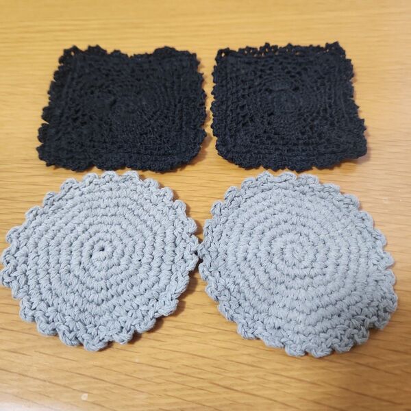 手編み風 かぎ針編み コースター セット