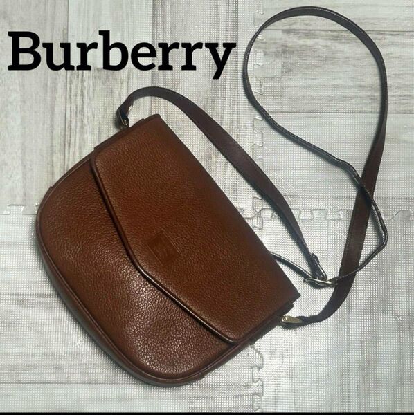 BURBERRY バーバリー ヴィンテージ ショルダーバッグ レザー ブラウン 茶 ノバチェック シャドーホース