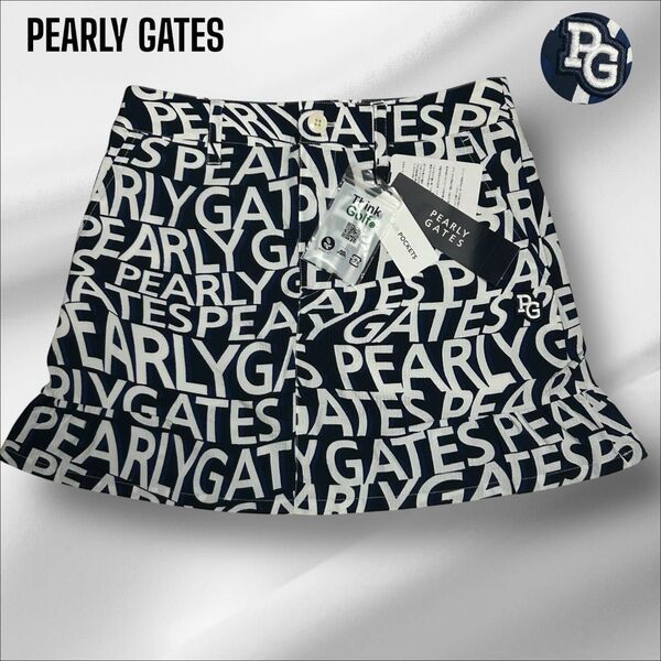 【新品、タグ付き】0 PEARLY GATES パーリーゲイツ ゴルフウェア レディース ストレッチ ロゴ 総柄 スカート S