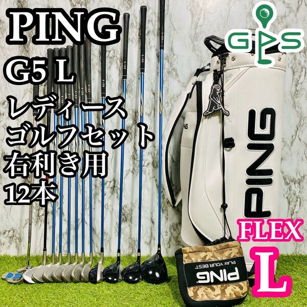【良品】初心者推奨 ピン G5 L レディースゴルフセット 12本 L かんたん
