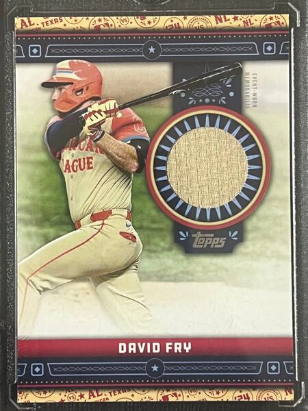 Topps MLB オールスター ア・リーグ DAVID FRY選手のメモラビリア レリックカード!ア・リーグ代表ユニフォーム!