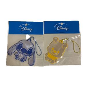 ディズニー ゴムストラップ 反射材 2個セット スティッチ プーさん