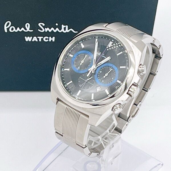 【美品】ポールスミス ファイナルアイズ クロノグラフ 黒 paulsmith クロノグラフ クオーツ 腕時計 稼働品