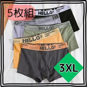 【メンズ3XL】新品 メンズ ボクサーパンツ 5枚組 吸汗速乾 抗菌防臭 アンダーウェア