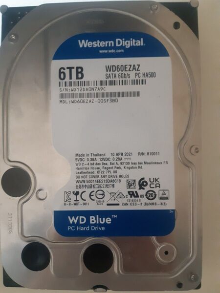 Western Digital Blue 6tb 3.5インチHDD WD60EZAZ