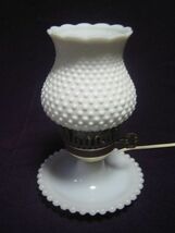 レア ヴィンテージ★Fenton オールド フェントン ホブネイル ミルクガラス ランプ 卓上/テーブルランプ ナイトランプ Hobnail Milk Glass_画像2