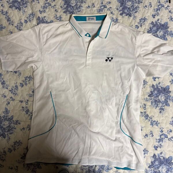 YONEX ポロシャツ メンズ ホワイト エメラルドグリーン XOサイズ