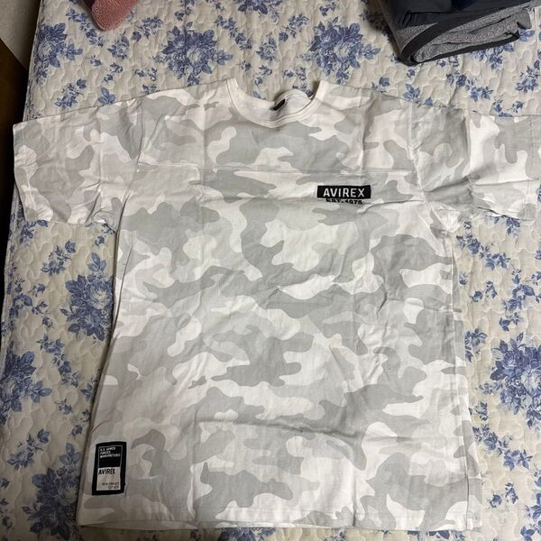 AVIREX 半袖Tシャツ 迷彩柄 ホワイト系