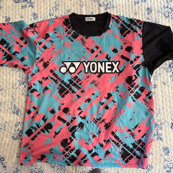 YONEX 半袖Tシャツ マルチカラー ピンク/水色/黒 Mサイズ