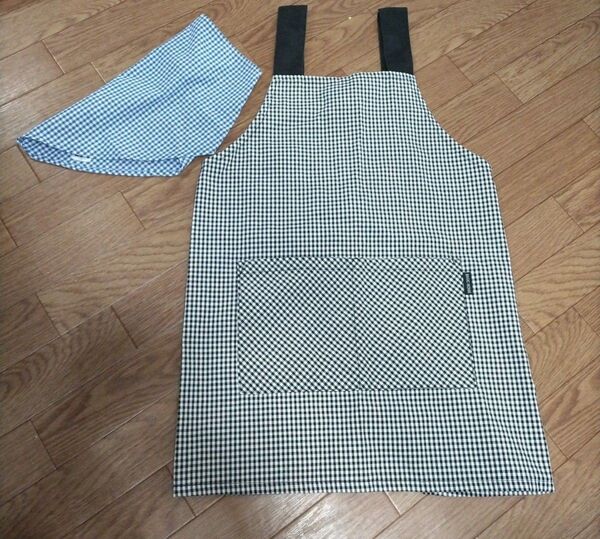 エプロン(サイズ120)&三角巾 男の子 調理実習