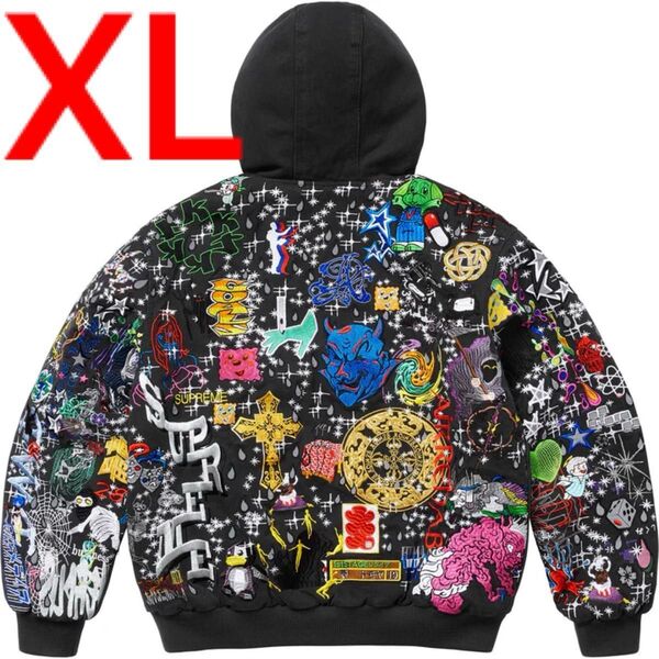 【新品未使用】Supreme AOI Embroidered Hooded Work Jacket "Black" XL
