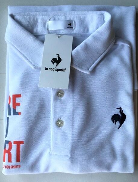【ルコック/le coq sportif】GOLF メンズ半袖ポロシャツ・L・白ホワイト(未使用・未着用品)