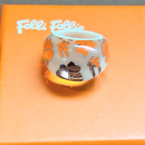 美品 Folli Follie フォリフォリ クローバー柄 リング 箱付き 指輪