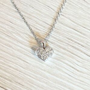Vendome Aoyama 18K WG ゴールド ダイヤ ハート ネックレス