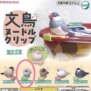【未開封品】文鳥ヌードルクリップ 白文鳥(首傾げ)
