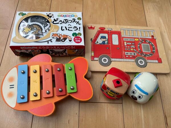 どうぶつえんへいこう 消防車パズル いないいないばあ ゴットン ワンワンカー 鉄琴 おもちゃセット