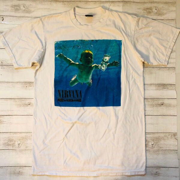 ニルヴァーナ Nirvana NEVERMIND L バンドTシャツ ロックTシャツ ホワイト