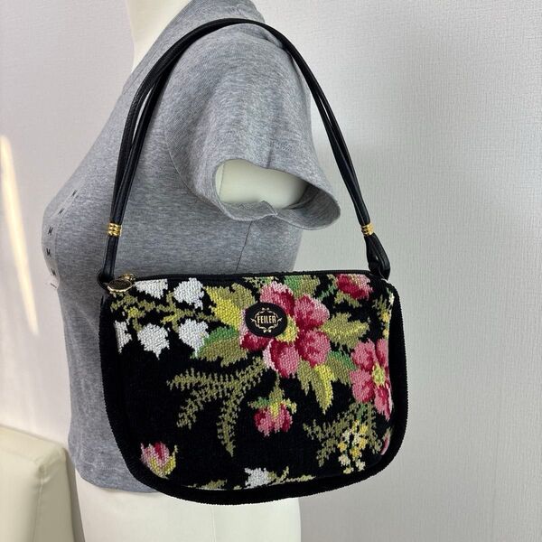 【美品】フェイラーFEILER ハンドバッグ トートバック 肩かけバック 花柄 総柄