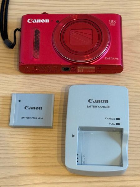 Canon デジタルカメラ パワーショット SX610HS レッド バッテリー・充電器付き power shot