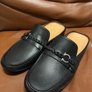 フェラガモ Ferragamo メンズ ミュール 黒 サイズ9.5