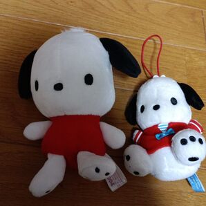 犬のぬいぐるみ ストラップ付き ポチャッコ サンリオ 二つ 人形