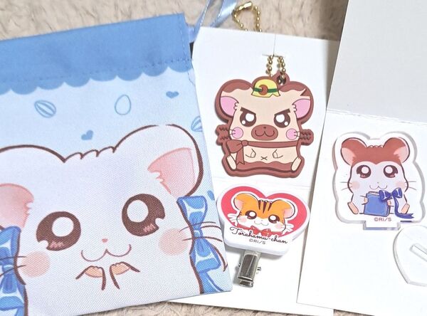 新品 ハム太郎 こうしくん リボン セリア ダイソー 100均 コラボ のっぽくん トラハム タイショーくん 巾着 ヘアクリップ