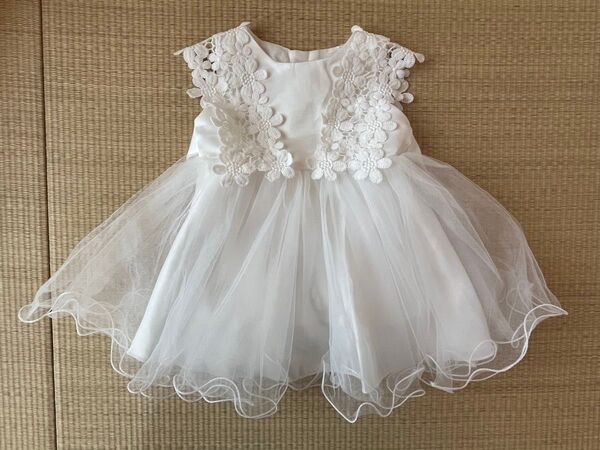 ベビードレス 子供ドレス 結婚式 発表会 ワンピース フォーマル パーティー ホワイト 白