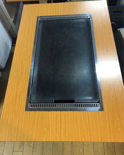 お好み焼き鉄板テーブル 店舗用 業務用 LPガス 蓋付き