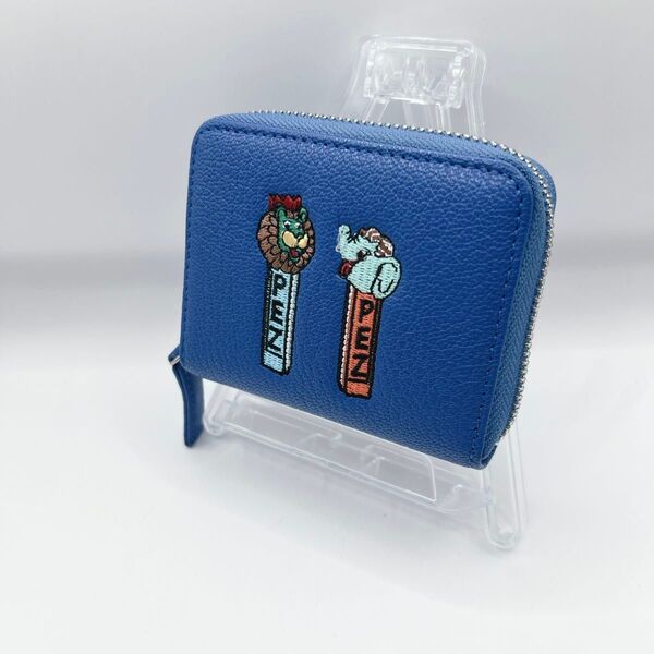 PEZ(ペッツ)×perche(ペルケ)×ear コラボジャバラ折り財布 青
