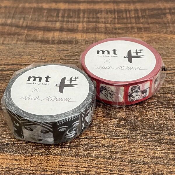 未使用マステ 2本セット 廃盤 mt×【Erik Bruun(エリック・ブルーン)】 顔/バスの窓 mt マスキングテープ カモ井