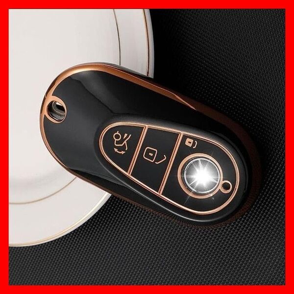 【送料無料】ベンツ Benz キーケース TPUキーカバー 黒金 新型C/E/S