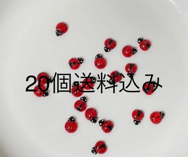 約20個ネイルパーツ てんとう虫ランダム