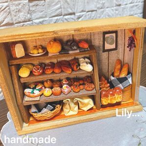 ミニチュア ハンドメイド【小さなパン屋さん】ウッドBOX