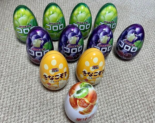 UHA味覚糖 コロロ きなこもちチョコ 果汁グミ エッグ缶 アミューズメント景品