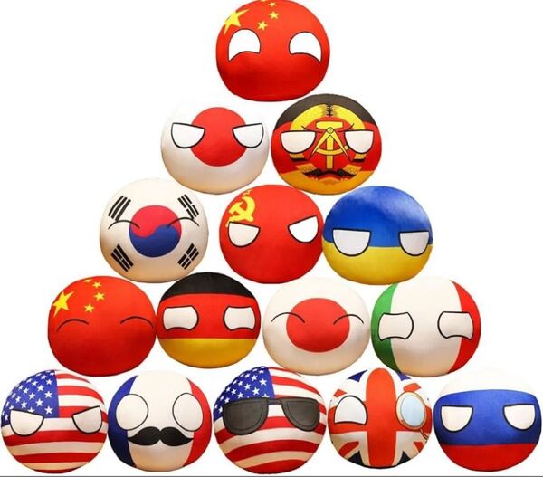 15pcs ポーランドボール ぬいぐるみ カントリーボール Country Ball Plushies 10cm キーホルダー