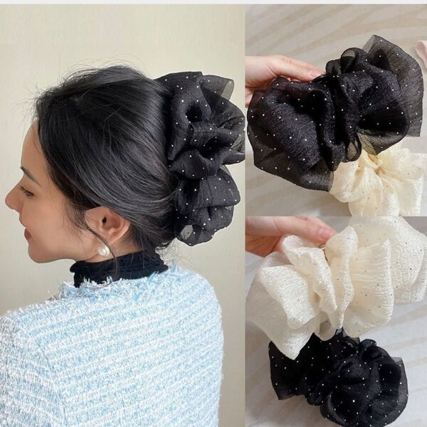 ゴージャス ヘアクリップ バンスクリップ ヘアアクセサリー 髪留め 髪飾り 結婚式 発表会
