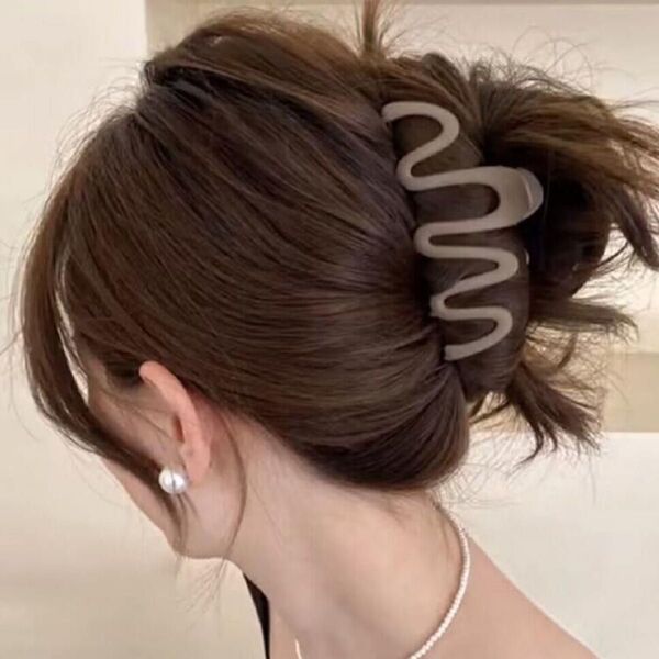 ウェーブ ヘアクリップ ヘアアクセサリー 韓国 髪留め 髪飾り バンスクリップ バレッタ
