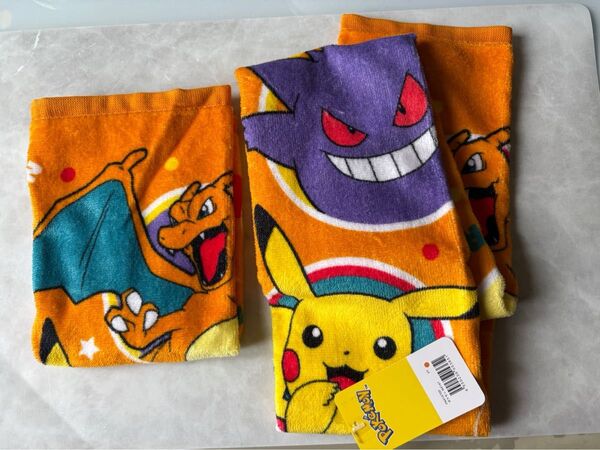 ポケモン フェイスタオル&ハンドタオル 2枚セット ピカチュウ、リザードン、ゲンガー