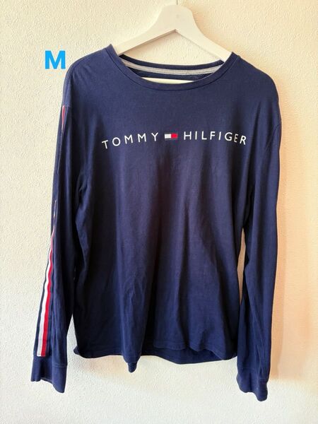 TOMMY HILFIGER Mサイズ ロンT ロングスリーブ Tシャツ ネイビー トミーヒルフィガー 長袖 M Lサイズ相当