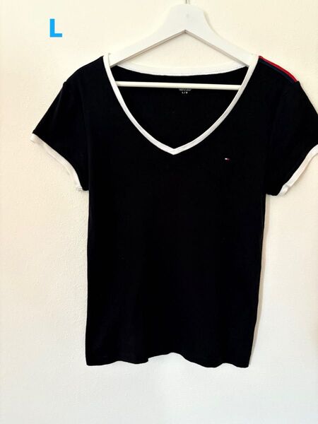 TOMMY HILFIGER Lサイズ Tシャツ ネイビー トミーヒルフィガー XL相当
